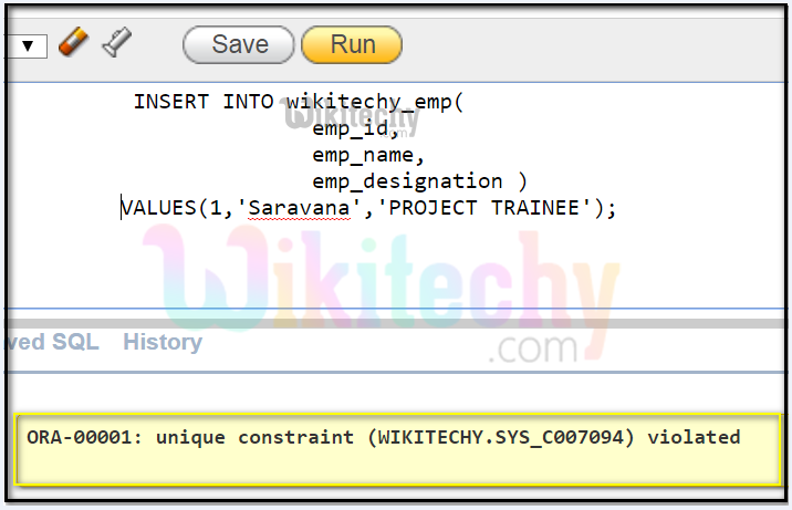  Oracle primary key insert query with another values